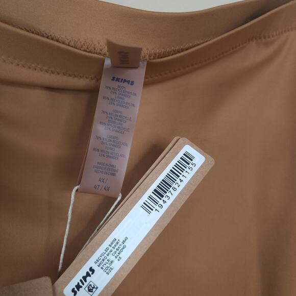 Skims Recycled Swim Micro Mini Skirt in Almond Size 4X - Picture 4 of 5